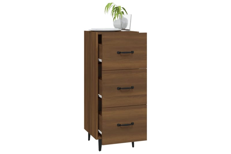 beBasic Skänk brun ek 34,5x34x90 cm konstruerat trä - Förvaring - Förvaringsmöbler - Skänkar & sideboards