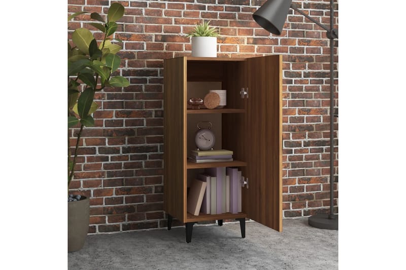 beBasic Skänk brun ek 34,5x34x90 cm konstruerat trä - Förvaring - Förvaringsmöbler - Skänkar & sideboards