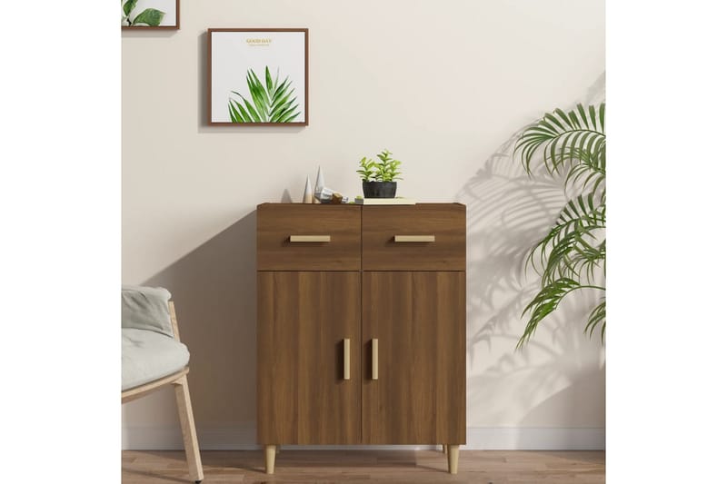 beBasic Skänk brun ek 69,5x34x89 cm konstruerat trä - Förvaring - Förvaringsmöbler - Skänkar & sideboards