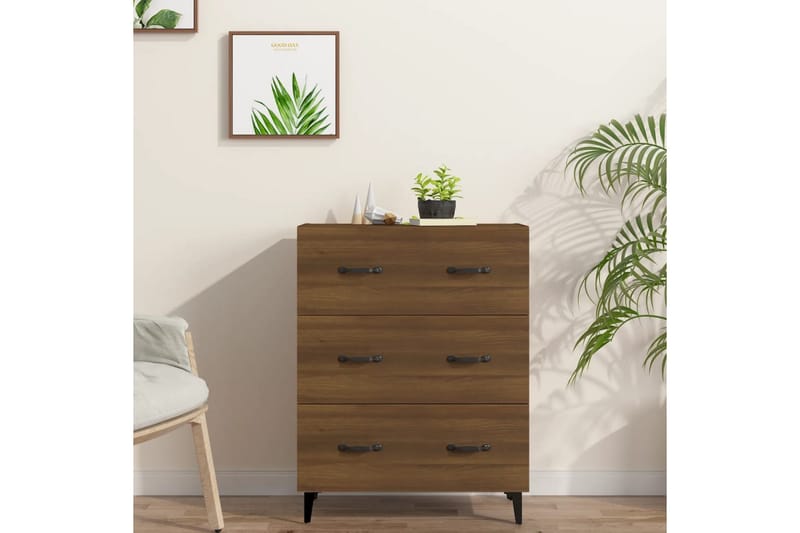 beBasic Skänk brun ek 69,5x34x90 cm konstruerat trä - Förvaring - Förvaringsmöbler - Skänkar & sideboards