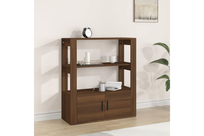 beBasic Skänk brun ek 80x30x90 cm konstruerat trä - Förvaring - Förvaringsmöbler - Skänkar & sideboards