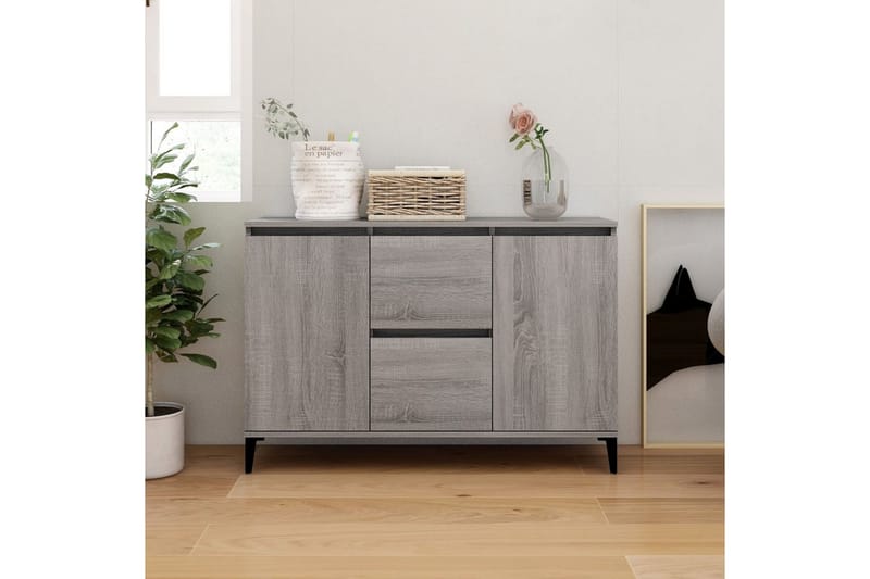 beBasic Skänk grå sonoma 104x35x70 cm konstruerat trä - Förvaring - Förvaringsmöbler - Skänkar & sideboards