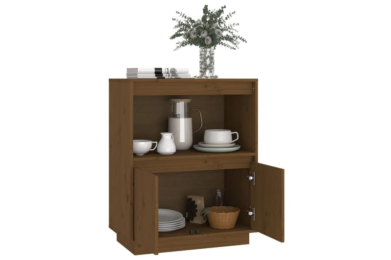 beBasic Skänk honungsbrun 60x34x75 cm massiv furu - Förvaring - Förvaringsmöbler - Skänkar & sideboards