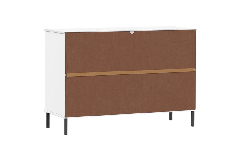 beBasic Skänk med metallben OSLO vit 113x40x77 cm massivt trä - Förvaring - Förvaringsmöbler - Skänkar & sideboards