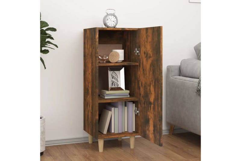 beBasic Skänk rökfärgad ek 34,5x34x90 cm konstruerat trä - Förvaring - Förvaringsmöbler - Skänkar & sideboards