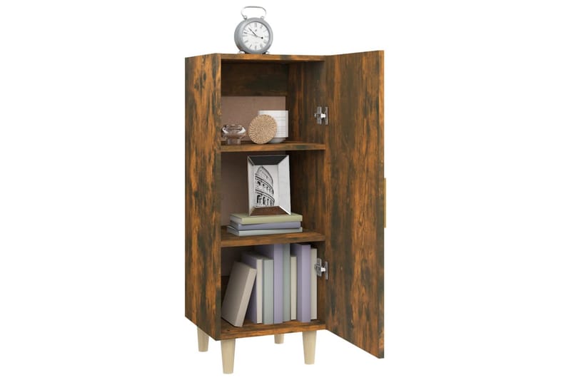 beBasic Skänk rökfärgad ek 34,5x34x90 cm konstruerat trä - Förvaring - Förvaringsmöbler - Skänkar & sideboards