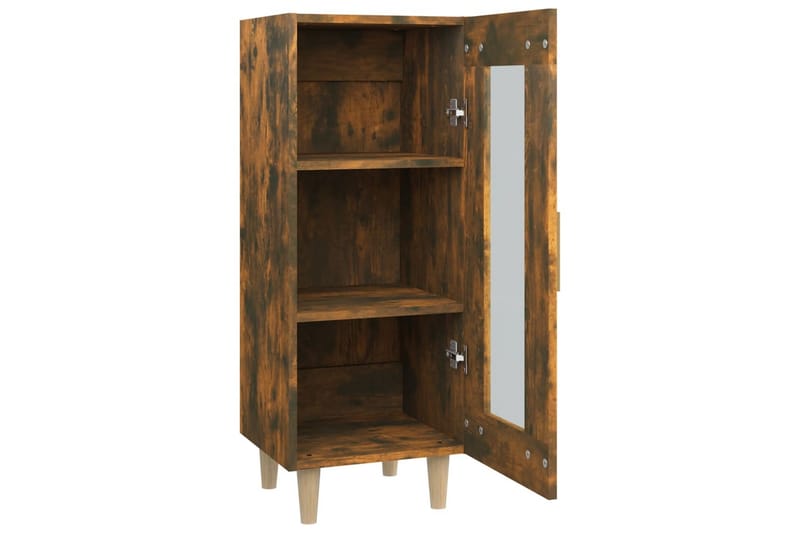 beBasic Skänk rökfärgad ek 34,5x34x90 cm konstruerat trä - Förvaring - Förvaringsmöbler - Skänkar & sideboards