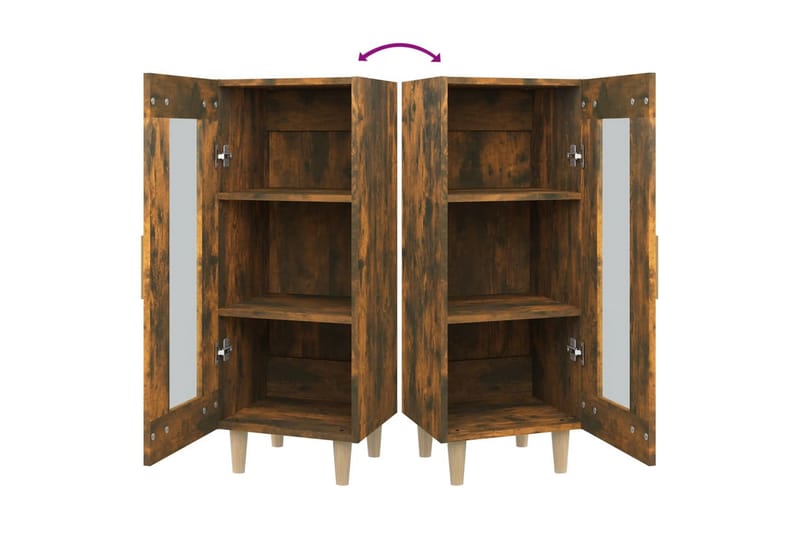 beBasic Skänk rökfärgad ek 34,5x34x90 cm konstruerat trä - Förvaring - Förvaringsmöbler - Skänkar & sideboards