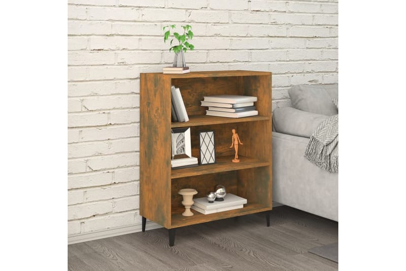 beBasic Skänk rökfärgad ek 69,5x32,5x90 cm konstruerat trä - Förvaring - Förvaringsmöbler - Skänkar & sideboards