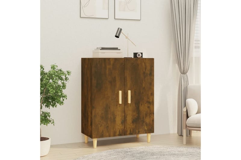 beBasic Skänk rökfärgad ek 70x34x90 cm konstruerat trä - Förvaring - Förvaringsmöbler - Skänkar & sideboards