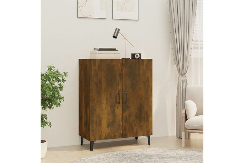 beBasic Skänk rökfärgad ek 70x34x90 cm konstruerat trä - Förvaring - Förvaringsmöbler - Skänkar & sideboards