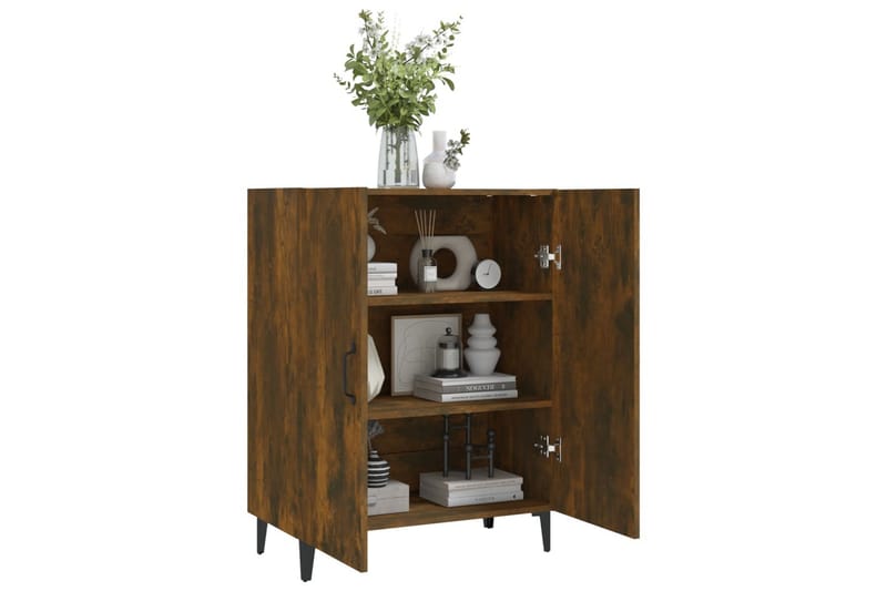 beBasic Skänk rökfärgad ek 70x34x90 cm konstruerat trä - Förvaring - Förvaringsmöbler - Skänkar & sideboards