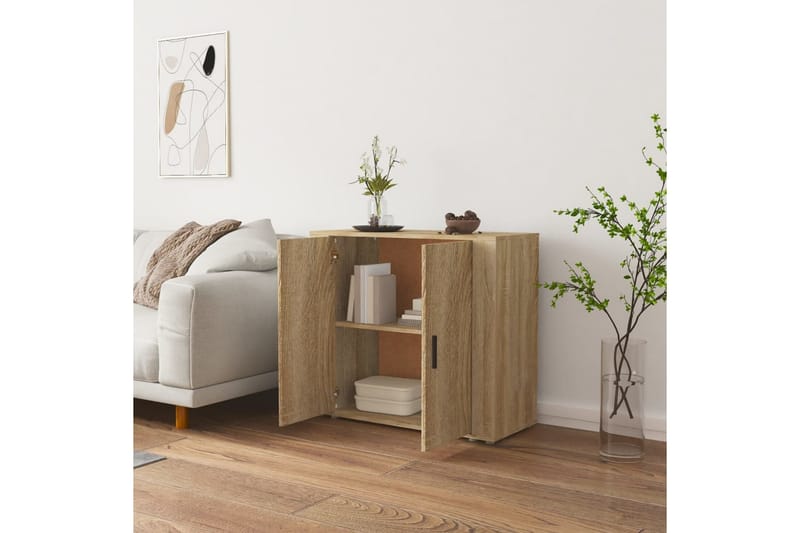 beBasic Skänk sonoma-ek 80x33x70 cm konstruerat trä - Förvaring - Förvaringsmöbler - Skänkar & sideboards