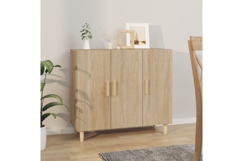 beBasic Skänk sonoma-ek 90x34x80 cm konstruerat trä - Förvaring - Förvaringsmöbler - Skänkar & sideboards