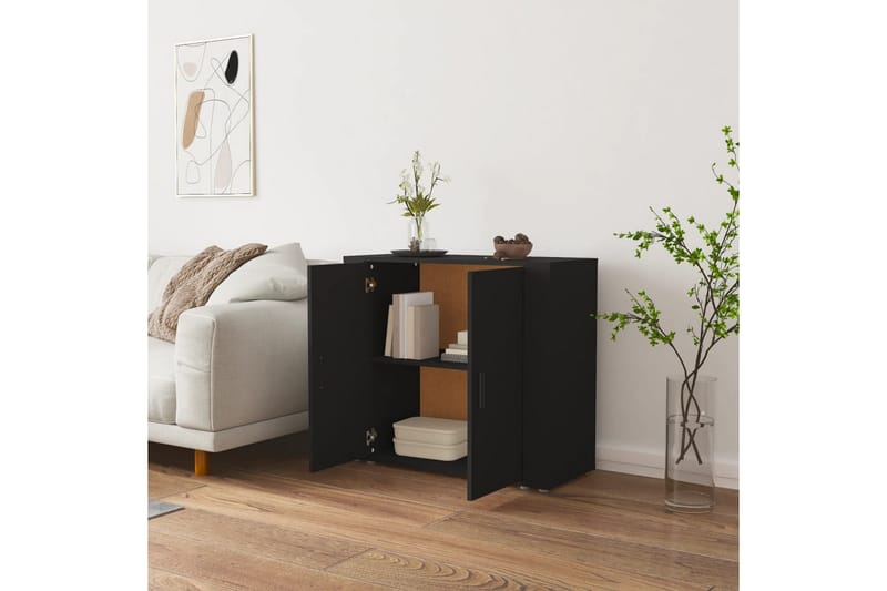 beBasic Skänk svart 80x33x70 cm konstruerat trä - Förvaring - Förvaringsmöbler - Skänkar & sideboards