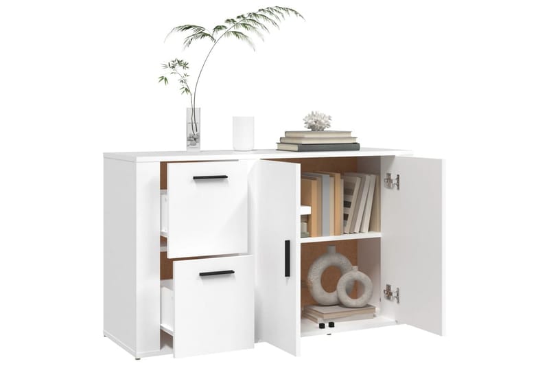 beBasic Skänk vit 100x33x59,5 cm konstruerat trä - Förvaring - Förvaringsmöbler - Skänkar & sideboards