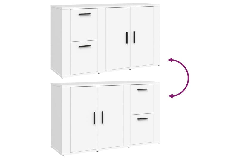 beBasic Skänk vit 100x33x59,5 cm konstruerat trä - Förvaring - Förvaringsmöbler - Skänkar & sideboards