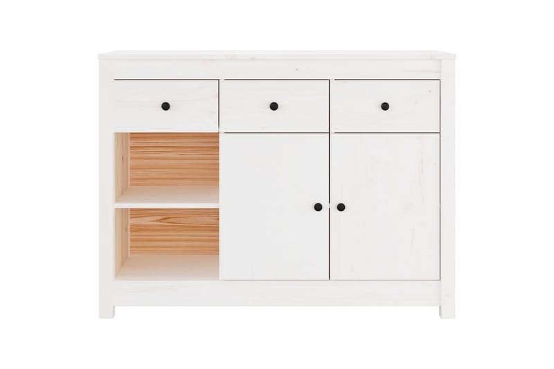 beBasic Skänk vit 100x35x74 cm massiv furu - Förvaring - Förvaringsmöbler - Skänkar & sideboards