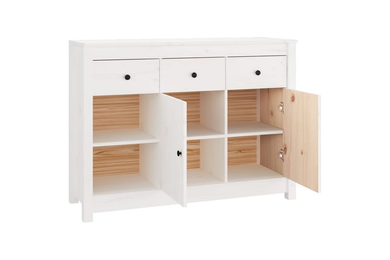 beBasic Skänk vit 100x35x74 cm massiv furu - Förvaring - Förvaringsmöbler - Skänkar & sideboards