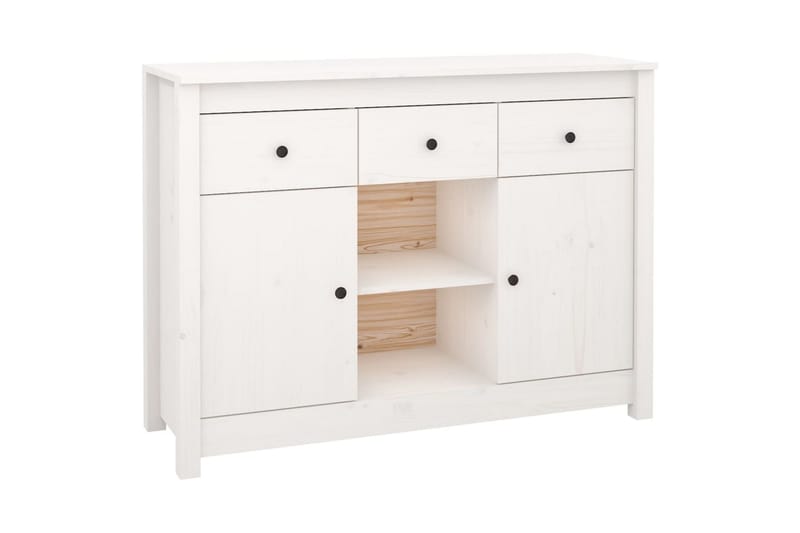 beBasic Skänk vit 100x35x74,5 cm massiv furu - Förvaring - Förvaringsmöbler - Skänkar & sideboards