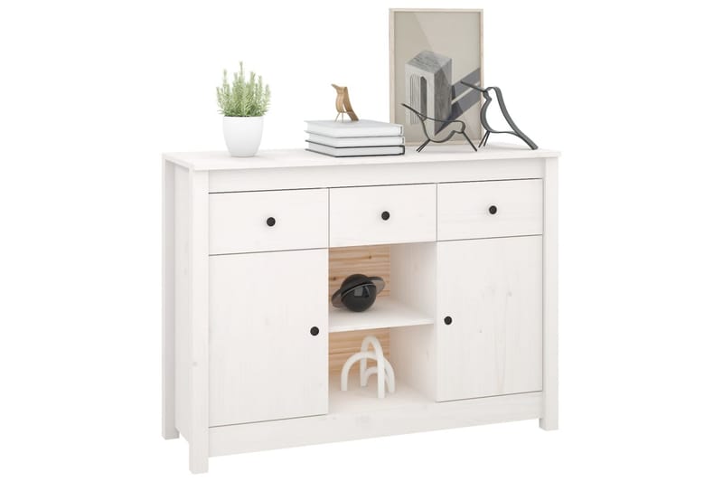 beBasic Skänk vit 100x35x74,5 cm massiv furu - Förvaring - Förvaringsmöbler - Skänkar & sideboards