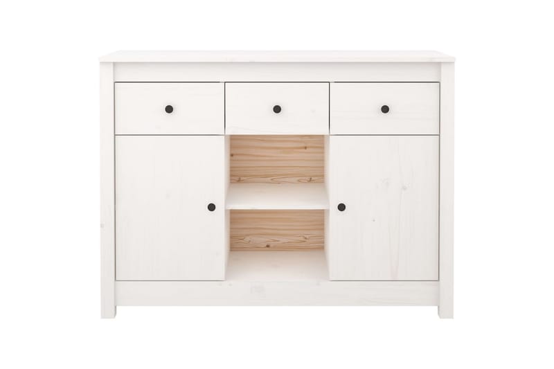 beBasic Skänk vit 100x35x74,5 cm massiv furu - Förvaring - Förvaringsmöbler - Skänkar & sideboards