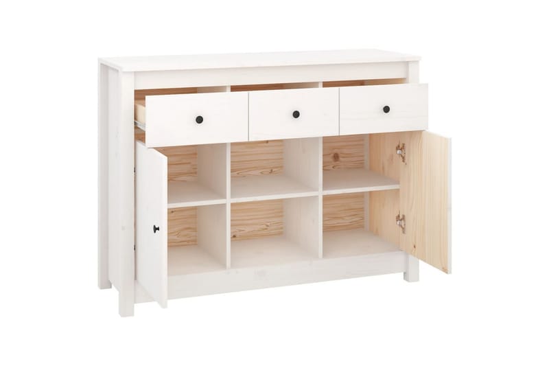 beBasic Skänk vit 100x35x74,5 cm massiv furu - Förvaring - Förvaringsmöbler - Skänkar & sideboards