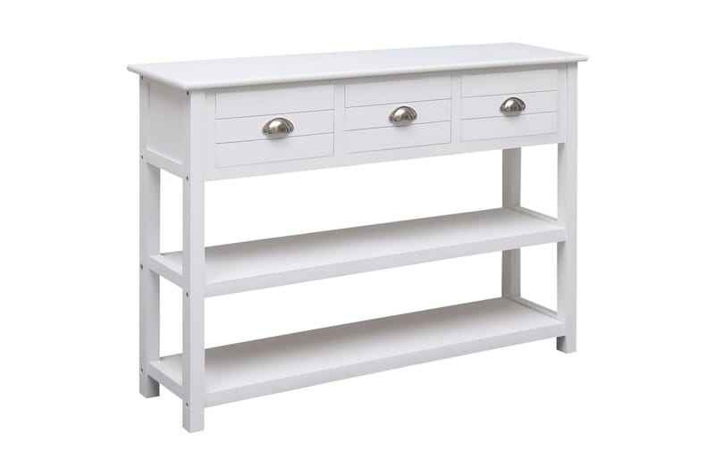 beBasic Skänk vit 108x30x76 cm massivt kejsarträ - Förvaring - Förvaringsmöbler - Skänkar & sideboards