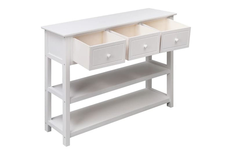 beBasic Skänk vit 108x30x76 cm massivt kejsarträ - Förvaring - Förvaringsmöbler - Skänkar & sideboards