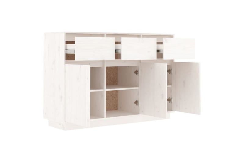 beBasic Skänk vit 110x34x75 cm massiv furu - Förvaring - Förvaringsmöbler - Skänkar & sideboards