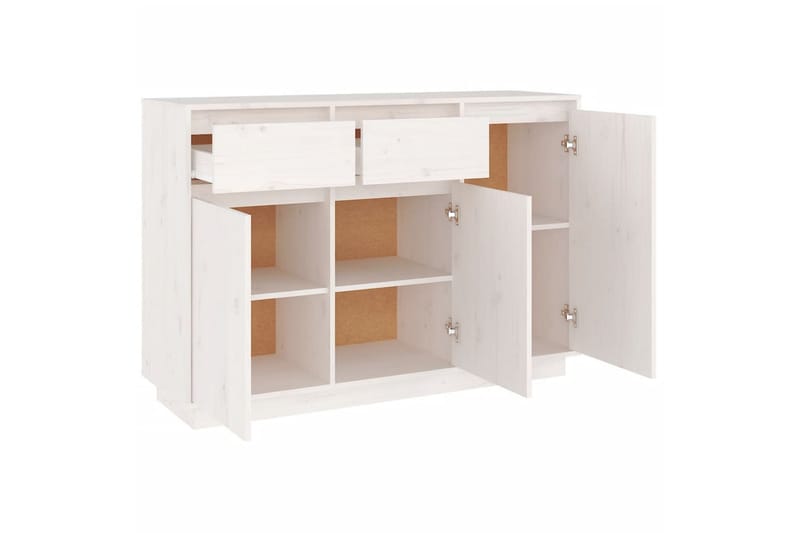 beBasic Skänk vit 110x34x75 cm massiv furu - Förvaring - Förvaringsmöbler - Skänkar & sideboards