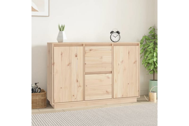 beBasic Skänk vit 111x34x75 cm massiv furu - Förvaring - Förvaringsmöbler - Skänkar & sideboards