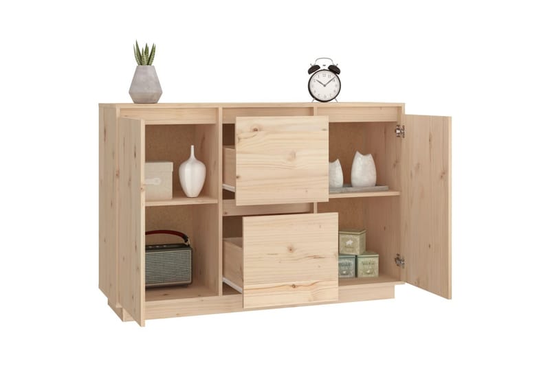 beBasic Skänk vit 111x34x75 cm massiv furu - Förvaring - Förvaringsmöbler - Skänkar & sideboards