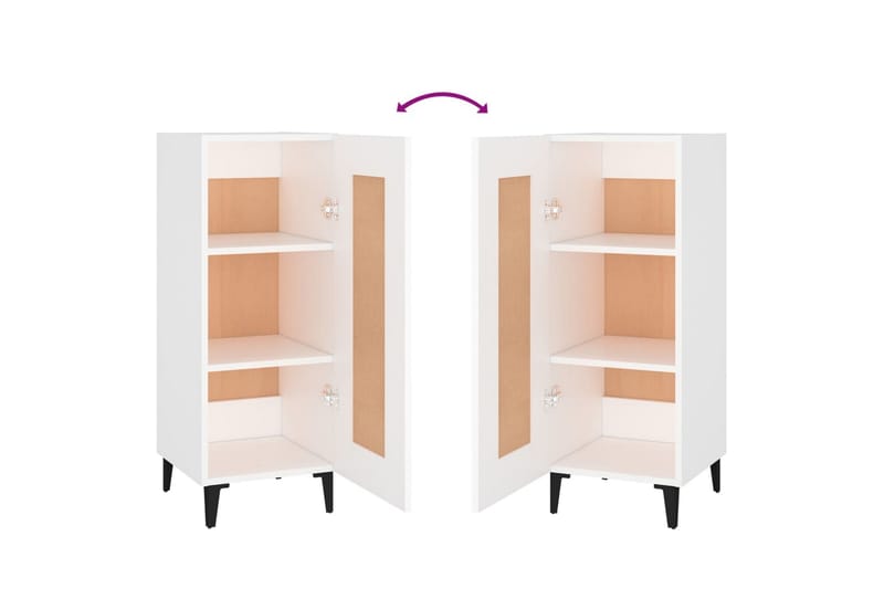 beBasic Skänk vit 34,5x34x90 cm konstruerat trä - Förvaring - Förvaringsmöbler - Skänkar & sideboards