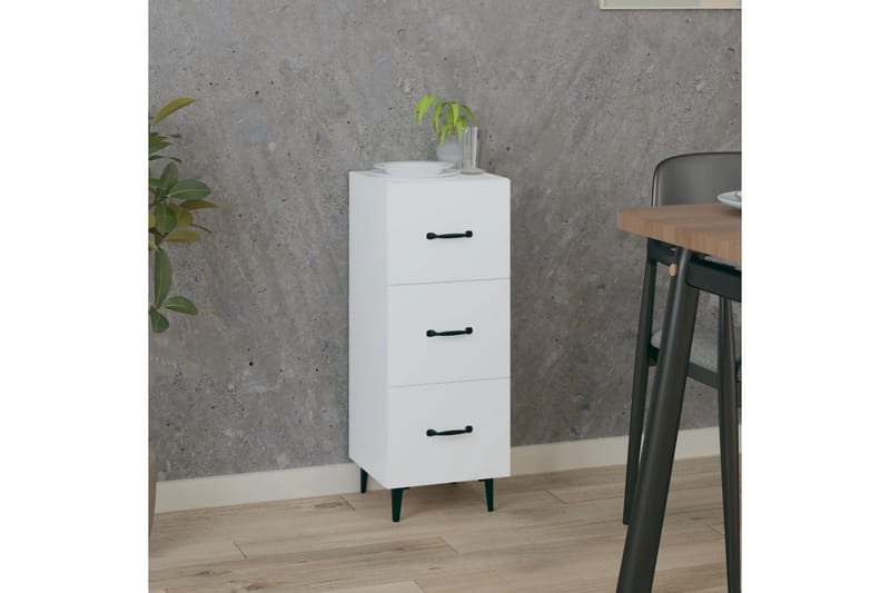 beBasic Skänk vit 34,5x34x90 cm konstruerat trä - Förvaring - Förvaringsmöbler - Skänkar & sideboards