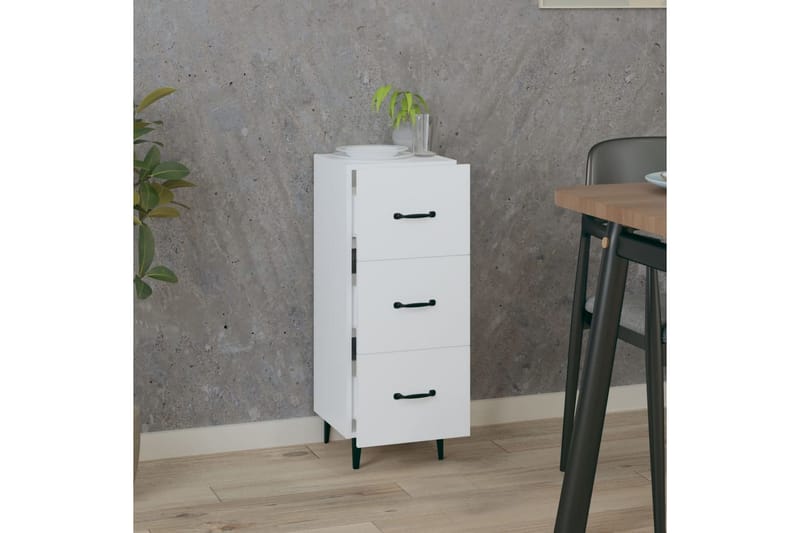 beBasic Skänk vit 34,5x34x90 cm konstruerat trä - Förvaring - Förvaringsmöbler - Skänkar & sideboards