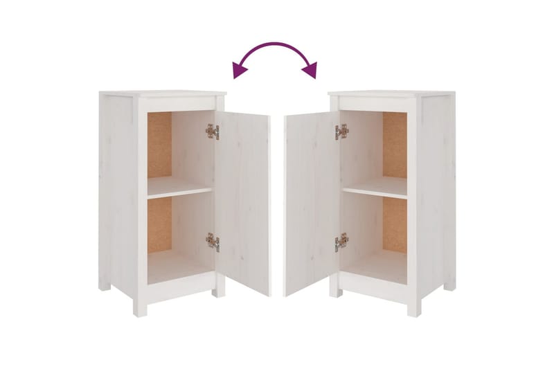 beBasic Skänk vit 40x35x80 cm massiv furu - Förvaring - Förvaringsmöbler - Skänkar & sideboards