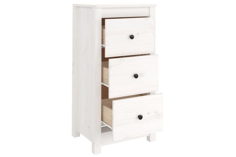 beBasic Skänk vit 40x35x80 cm massiv furu - Förvaring - Förvaringsmöbler - Skänkar & sideboards