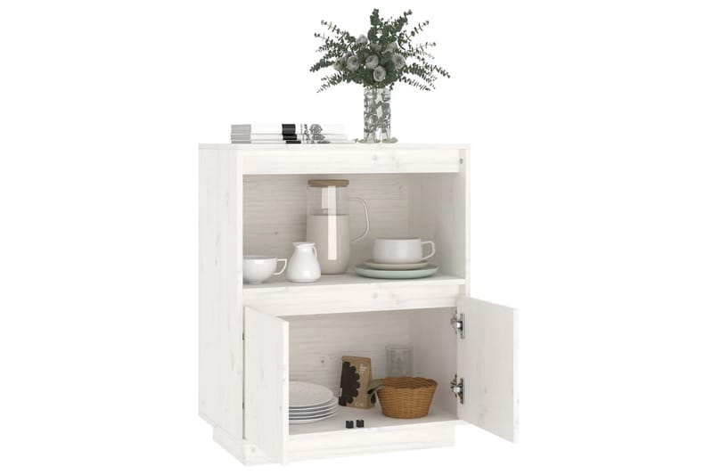 beBasic Skänk vit 60x34x75 cm massiv furu - Förvaring - Förvaringsmöbler - Skänkar & sideboards