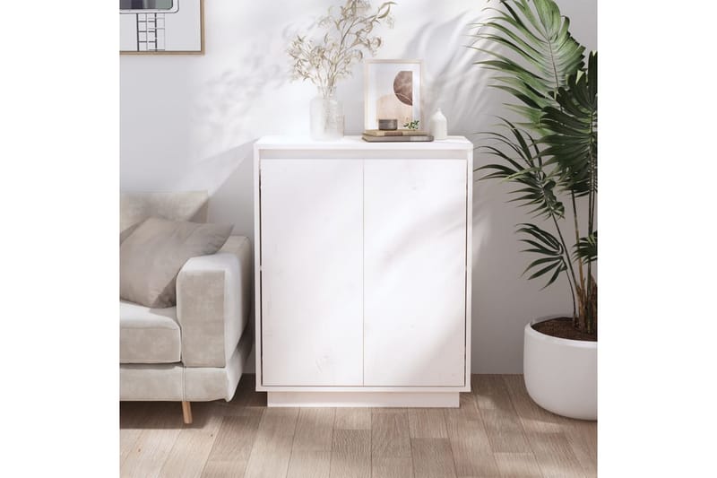 beBasic Skänk vit 60x34x75 cm massiv furu - Förvaring - Förvaringsmöbler - Skänkar & sideboards