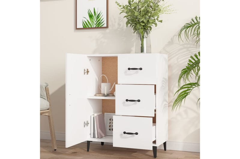 beBasic Skänk vit 69,5x34x90 cm konstruerat trä - Förvaring - Förvaringsmöbler - Skänkar & sideboards