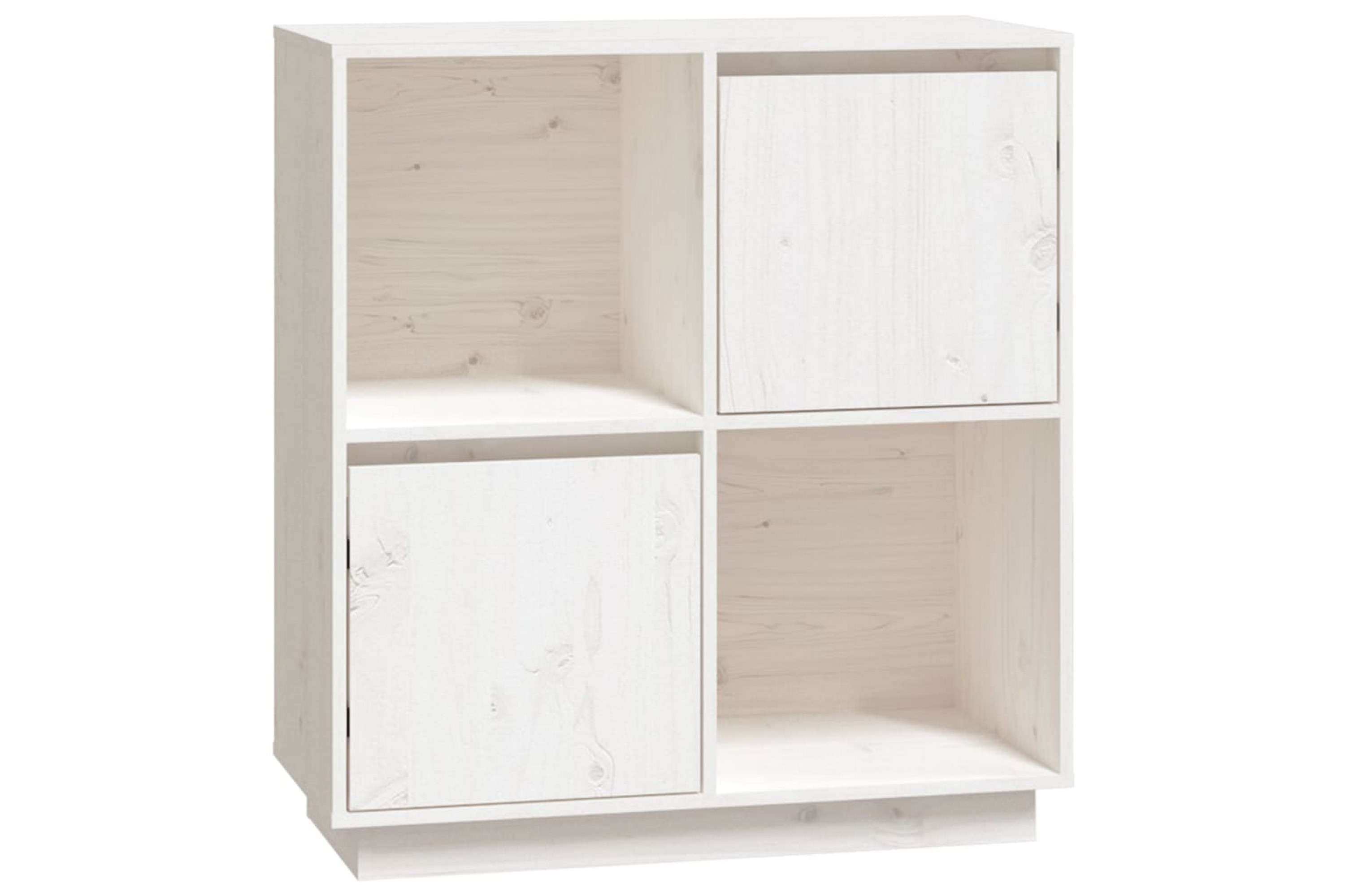 beBasic Skänk vit 74x35x80 cm massiv furu –