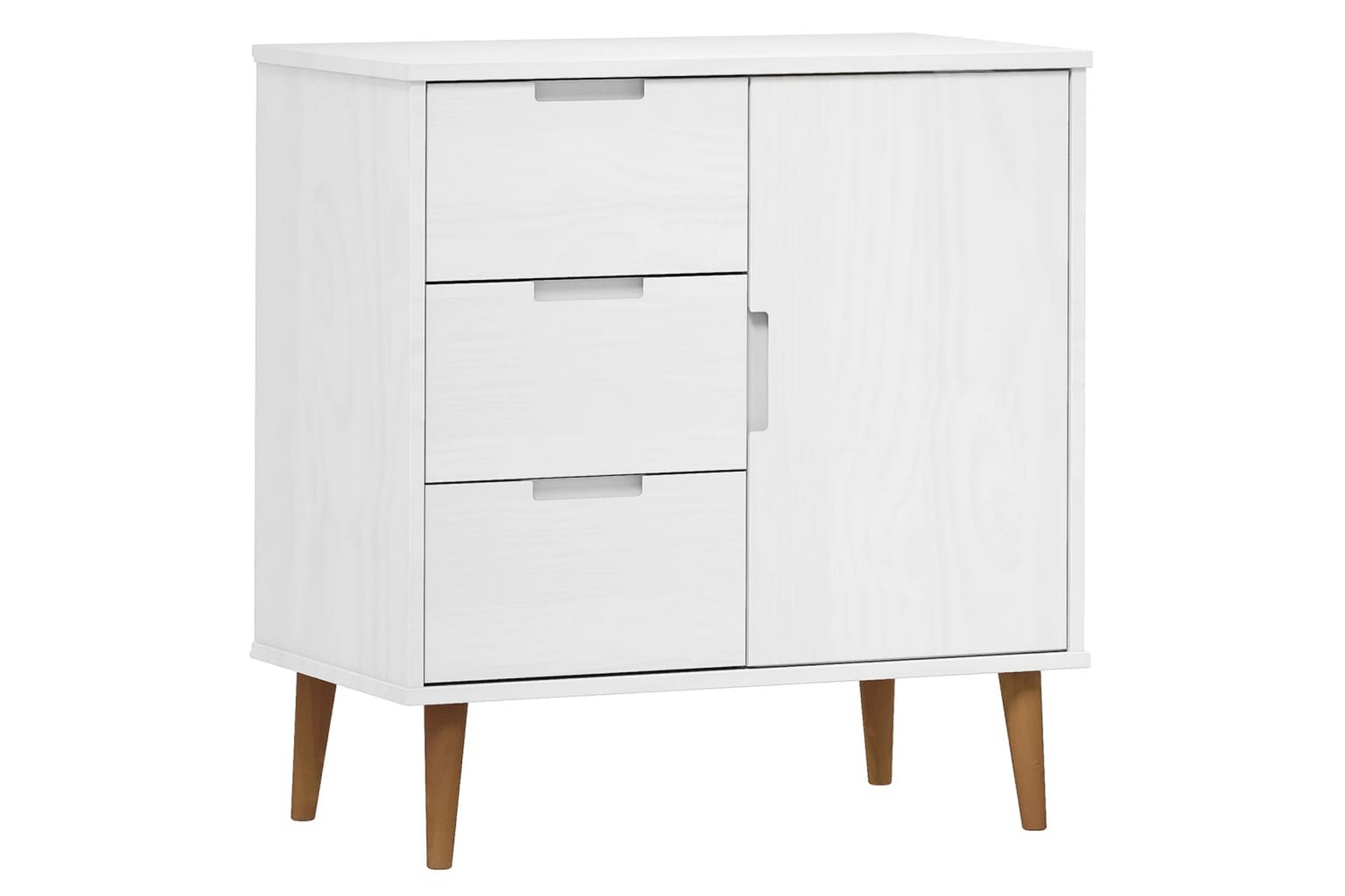 beBasic Skänk vit 76,5x40x80 cm massiv furu –