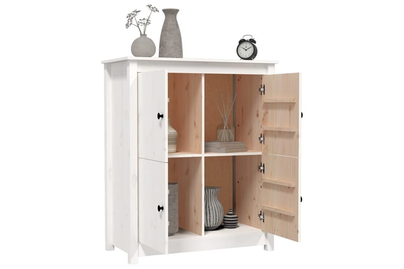 beBasic Skänk vit 83x41,5x100 cm massiv furu - Förvaring - Förvaringsmöbler - Skänkar & sideboards