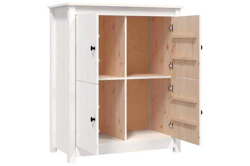 beBasic Skänk vit 83x41,5x100 cm massiv furu - Förvaring - Förvaringsmöbler - Skänkar & sideboards