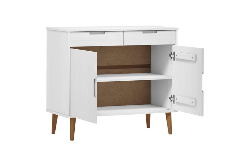 beBasic Skänk vit 90x40x80 cm massiv furu - Förvaring - Förvaringsmöbler - Skänkar & sideboards