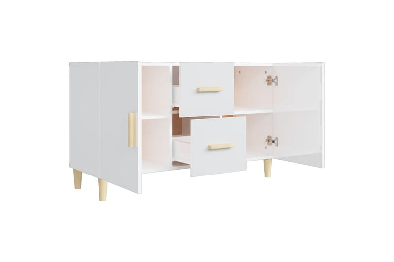 beBasic Skänk vit högglans 100x36x60 cm konstruerat trä - Förvaring - Förvaringsmöbler - Skänkar & sideboards