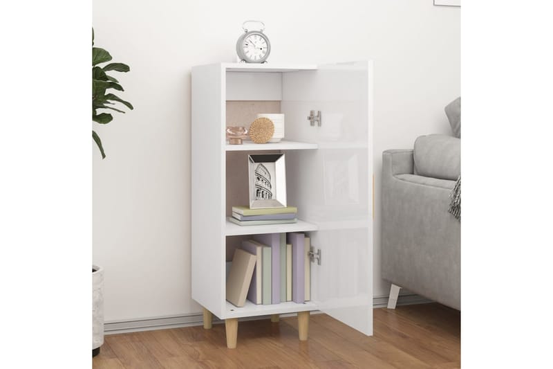 beBasic Skänk vit högglans 34,5x34x90 cm konstruerat trä - Förvaring - Förvaringsmöbler - Skänkar & sideboards