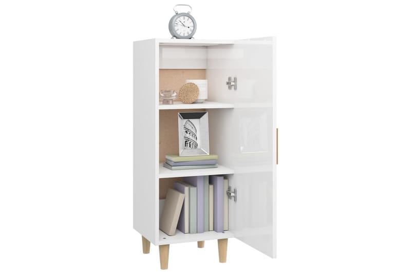 beBasic Skänk vit högglans 34,5x34x90 cm konstruerat trä - Förvaring - Förvaringsmöbler - Skänkar & sideboards