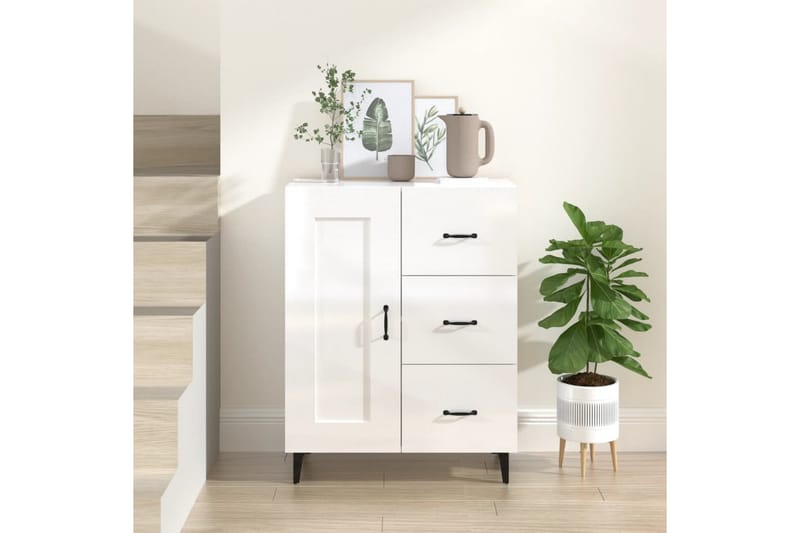 beBasic Skänk vit högglans 69,5x34x90 cm konstruerat trä - Förvaring - Förvaringsmöbler - Skänkar & sideboards